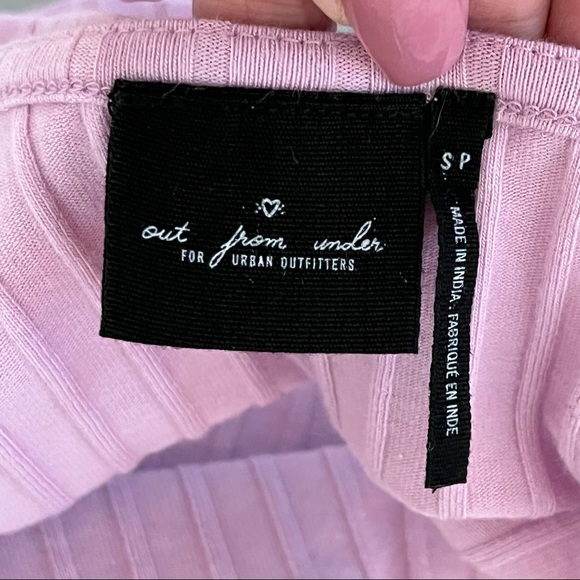 Out Front Under Urban Outfitters Shirt Womens Small Cropped Top Ribbed Purple - Picture 5 of 11